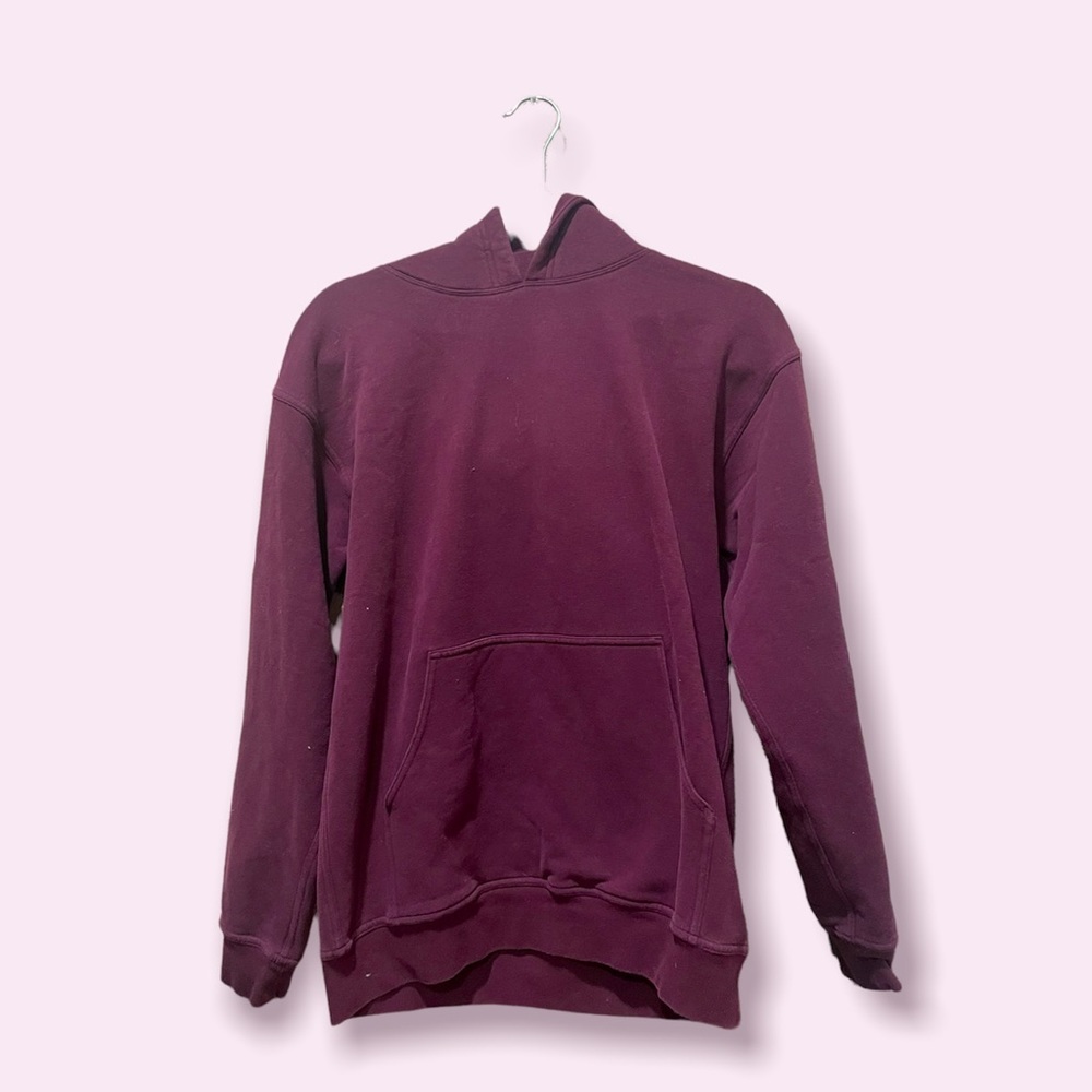 Lululemon Athletica Burgundy Pullover Hoodie with Front Pocket Medium